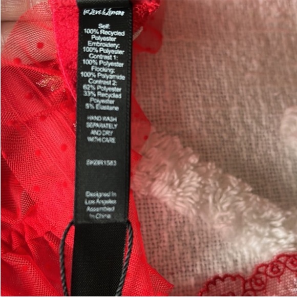 NWT
2 pc
For Love & Lemons Rouge Underwire bustier & panty set 
Sz L
Cherry red - Picture 11 of 15